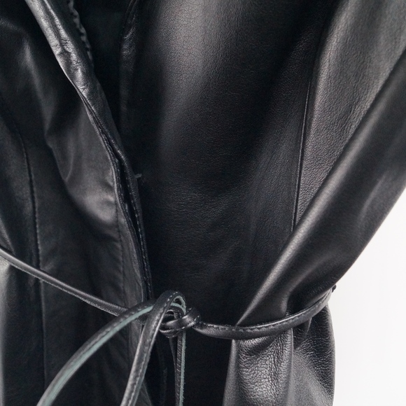 ALFANI Leather Jacket w/ Waist Belt - Picture 4 of 5